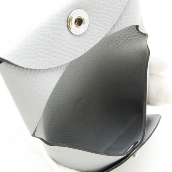 Hermes Bastia Women,Men Epsom Leather Coin Purse/coin Case Gray - Picture 3 of 10